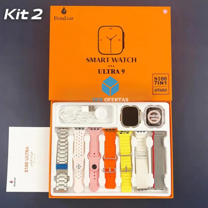 SmartWatch Série 9 Ultra + kit com 7 pulseira (BRINDE!) + Case de proteção (BRINDE!)