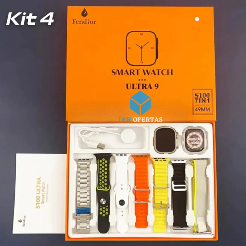 SmartWatch Série 9 Ultra + kit com 7 pulseira (BRINDE!) + Case de proteção (BRINDE!)